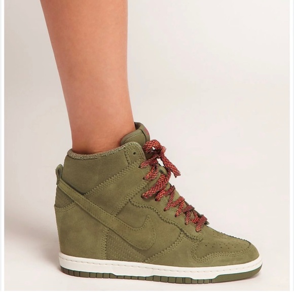 Shoes - Women’s Nike Dunk Sky Hi Medium Olive Size 7